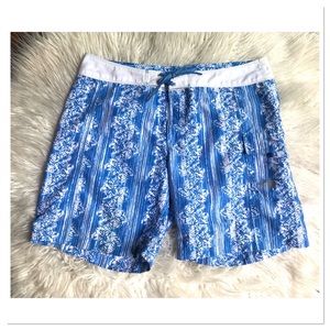 The North Face Printed Board Swim Shorts Blue White Size 14